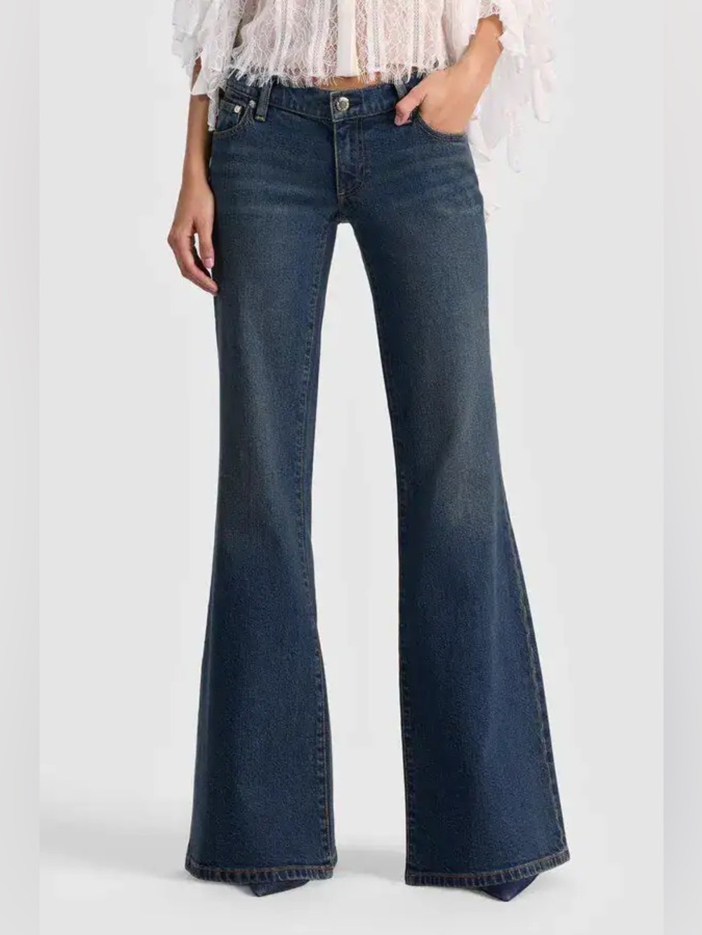 Alice + Olivia Emryn low-Rise Dark Blue Flared Women’s Jeans